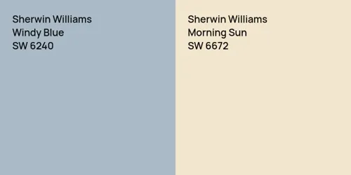 SW 6240 Windy Blue vs SW 6672 Morning Sun