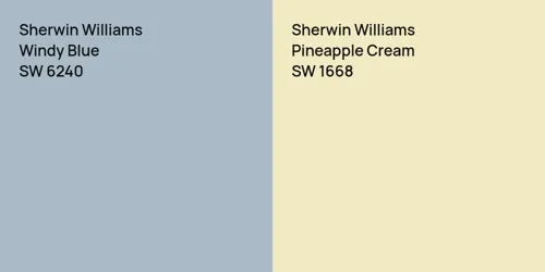 SW 6240 Windy Blue vs SW 1668 Pineapple Cream