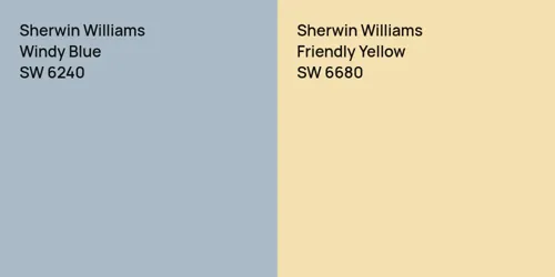 SW 6240 Windy Blue vs SW 6680 Friendly Yellow