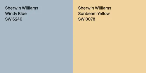 SW 6240 Windy Blue vs SW 0078 Sunbeam Yellow