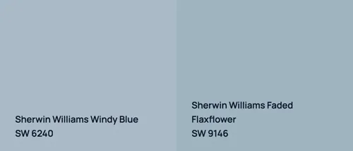 SW 6240 Windy Blue vs SW 9146 Faded Flaxflower