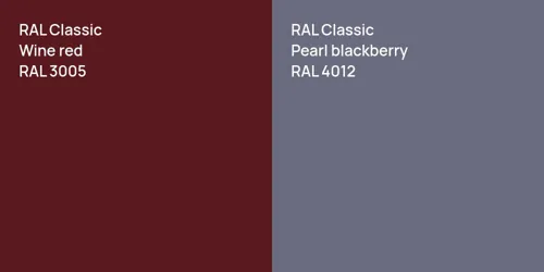 RAL 3005  Wine red vs RAL 4012  Pearl blackberry