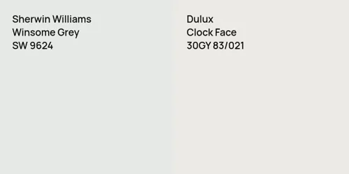 SW 9624 Winsome Grey vs 30GY 83/021 Clock Face