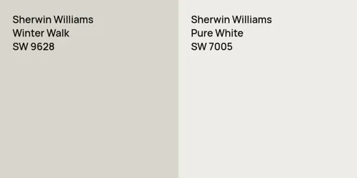 SW 9628 Winter Walk vs SW 7005 Pure White