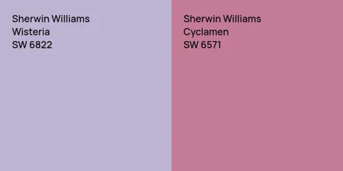 SW 6822 Wisteria vs SW 6571 Cyclamen