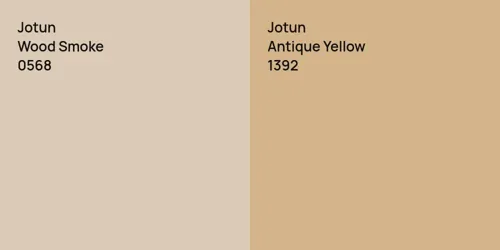 0568 Wood Smoke vs 1392 Antique Yellow