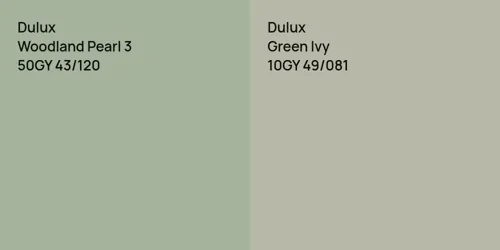 50GY 43/120 Woodland Pearl 3 vs 10GY 49/081 Green Ivy