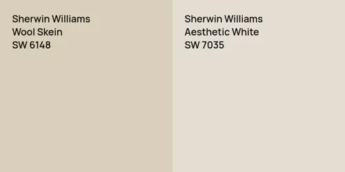 SW 6148 Wool Skein vs SW 7035 Aesthetic White