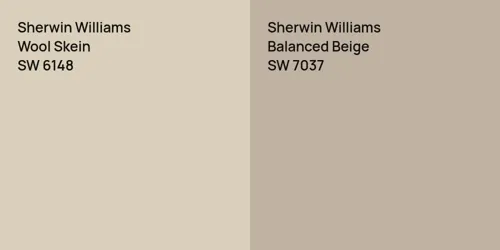 SW 6148 Wool Skein vs SW 7037 Balanced Beige