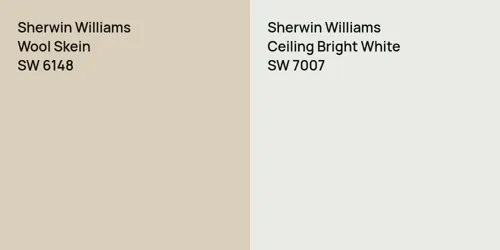 SW 6148 Wool Skein vs SW 7007 Ceiling Bright White