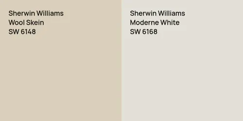 SW 6148 Wool Skein vs SW 6168 Moderne White