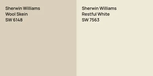 SW 6148 Wool Skein vs SW 7563 Restful White