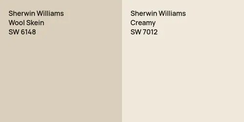 SW 6148 Wool Skein vs SW 7012 Creamy