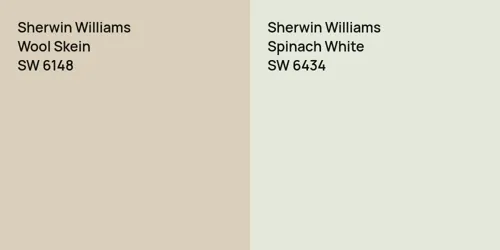 SW 6148 Wool Skein vs SW 6434 Spinach White