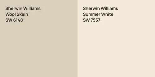 SW 6148 Wool Skein vs SW 7557 Summer White