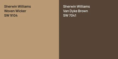 SW 9104 Woven Wicker vs SW 7041 Van Dyke Brown