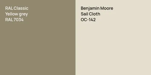 RAL 7034  Yellow grey vs OC-142 Sail Cloth