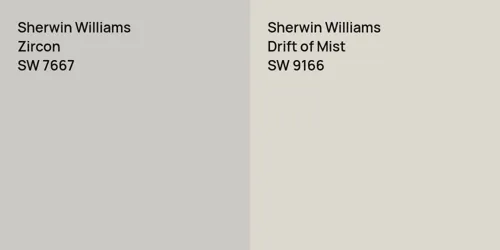 SW 7667 Zircon vs SW 9166 Drift of Mist