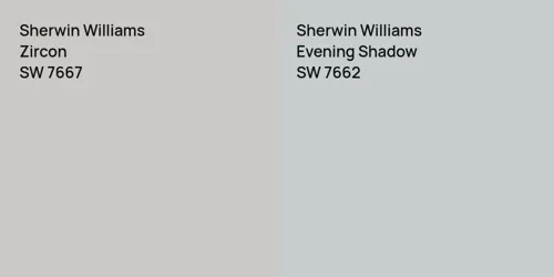 SW 7667 Zircon vs SW 7662 Evening Shadow