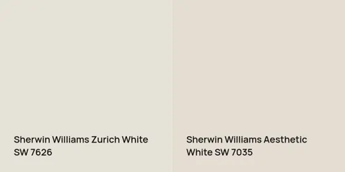 SW 7626 Zurich White vs SW 7035 Aesthetic White