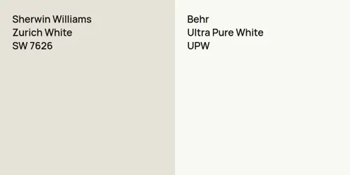 SW 7626 Zurich White vs UPW Ultra Pure White