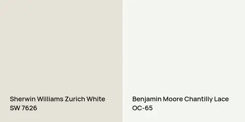 SW 7626 Zurich White vs OC-65 Chantilly Lace