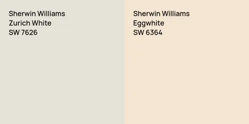 SW 7626 Zurich White vs SW 6364 Eggwhite