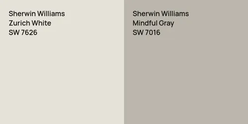 SW 7626 Zurich White vs SW 7016 Mindful Gray