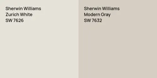 SW 7626 Zurich White vs SW 7632 Modern Gray