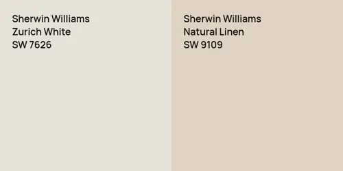 SW 7626 Zurich White vs SW 9109 Natural Linen