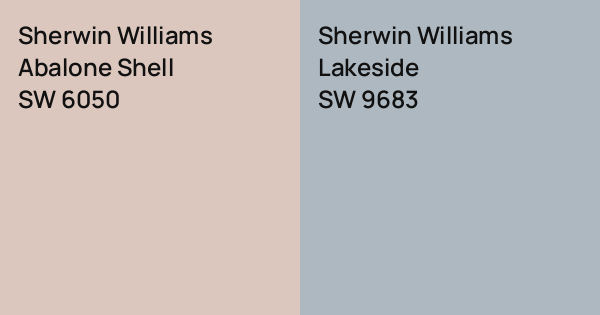 Sherwin Williams Abalone Shell vs. Sherwin Williams Lakeside comparison