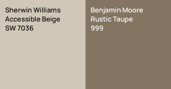 Sherwin Williams Accessible Beige vs. Benjamin Moore Rustic Taupe ...