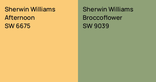 Sherwin Williams Afternoon vs. Sherwin Williams Broccoflower comparison