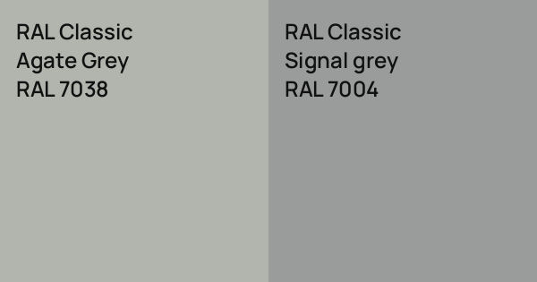 RAL Classic Agate Grey vs. RAL Classic Signal grey comparison