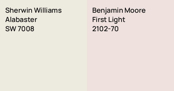 Sherwin Williams Alabaster vs. Benjamin Moore First Light comparison