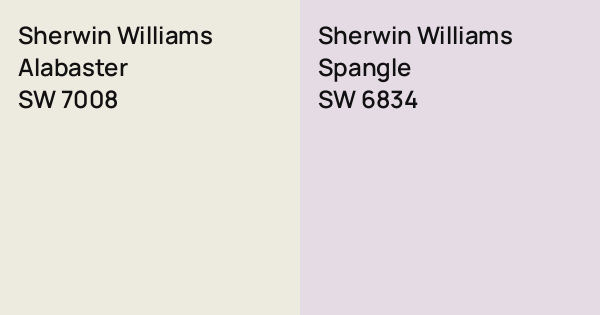 Sherwin Williams Alabaster vs. Sherwin Williams Spangle comparison