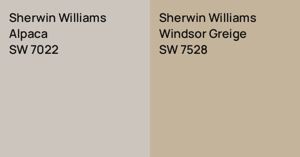 Sherwin Williams Alpaca vs. Sherwin Williams Windsor Greige comparison
