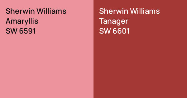 Sherwin Williams Amaryllis vs. Sherwin Williams Tanager comparison