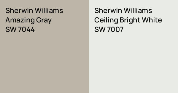 Sherwin Williams Amazing Gray vs. Sherwin Williams Ceiling Bright White ...