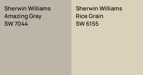 Sw Wild Rice Color Sherwin Williams Amazing Gray vs. Sherwin Williams Rice Grain comparison