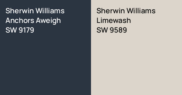 Sherwin Williams Anchors Aweigh vs. Sherwin Williams Limewash comparison