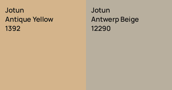 Jotun Antique Yellow vs. Jotun Antwerp Beige comparison