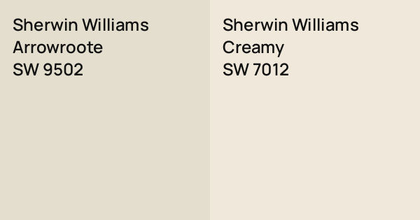 Sherwin Williams Arrowroote vs. Sherwin Williams Creamy comparison