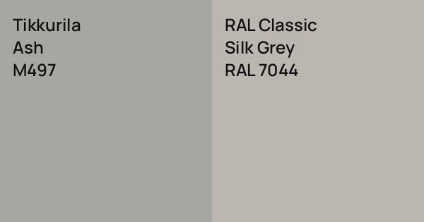 Tikkurila Ash vs. RAL Classic Silk Grey comparison