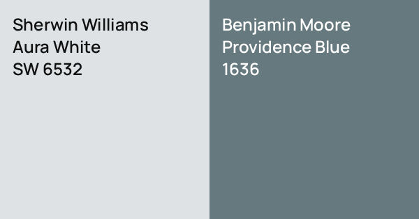 Sherwin Williams Aura White vs. Benjamin Moore Providence Blue comparison