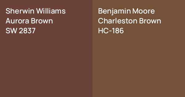Sherwin Williams Aurora Brown vs. Benjamin Moore Charleston Brown ...