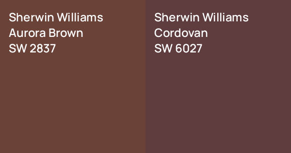 Sherwin Williams Aurora Brown vs. Sherwin Williams Cordovan comparison