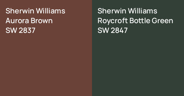 Sherwin Williams Aurora Brown vs. Sherwin Williams Roycroft Bottle ...