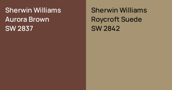 Sherwin Williams Aurora Brown vs. Sherwin Williams Roycroft Suede ...