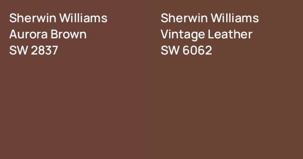 Sherwin Williams Aurora Brown vs. Sherwin Williams Vintage Leather ...